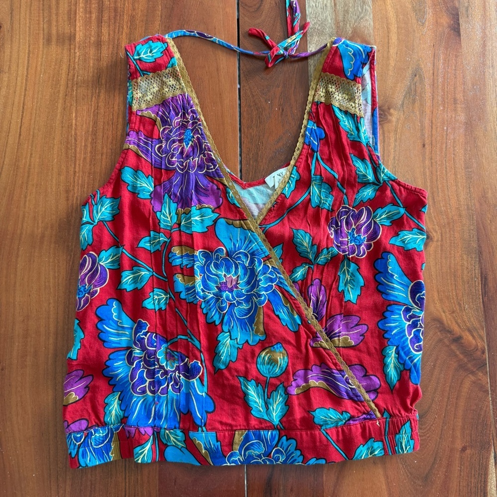 Tiny for Anthropologie Floral V-Neck Sleeveless Top - Picture 6 of 14